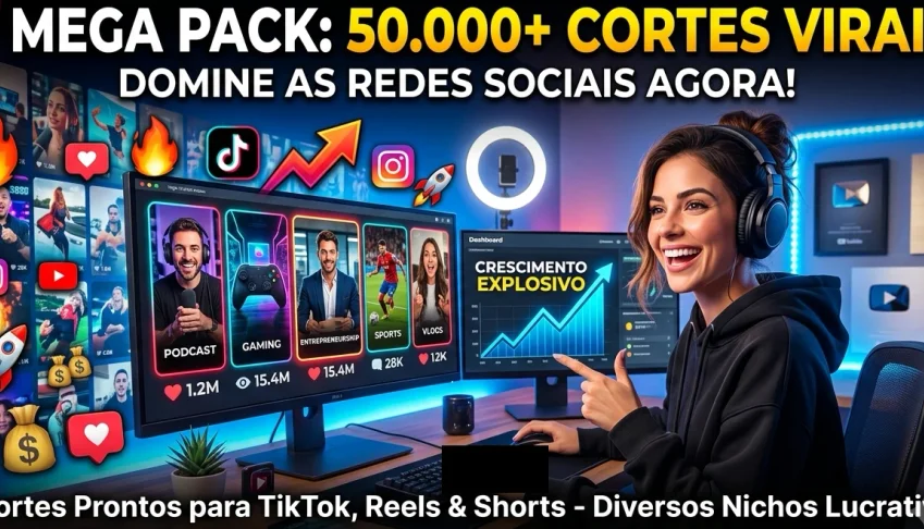 🚀 O Maior Pack De Cortes Virais Do Mercado! +50 Mil Cortes