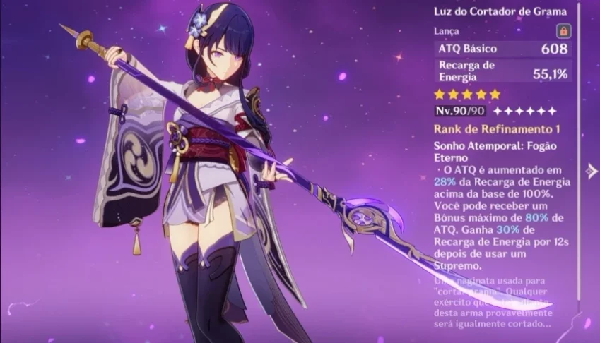 Conta Genshin, Com 12 Pernsonagens 5 Estrela, Raiden+Arma As