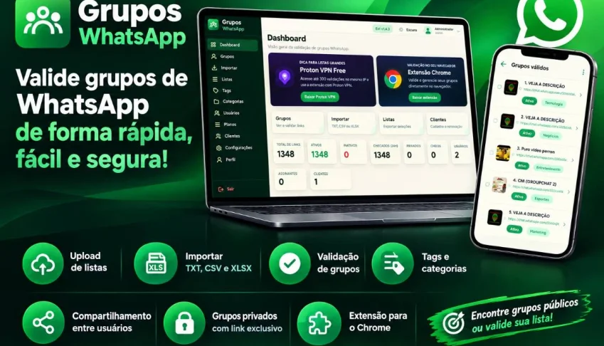 Sistema de Validação e Gestão de Grupos WhatsApp