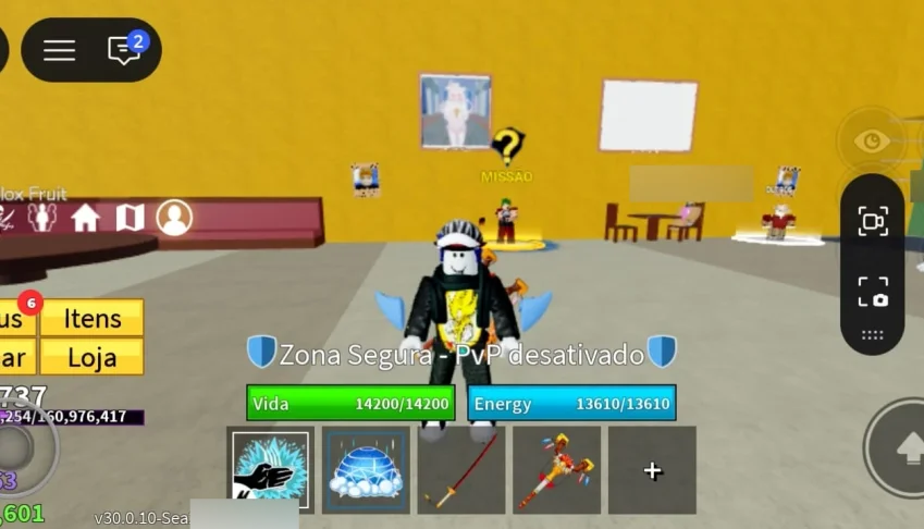 Conta com vários itens no blox fruits