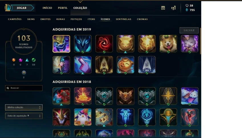 Conta LoL,com varias skins