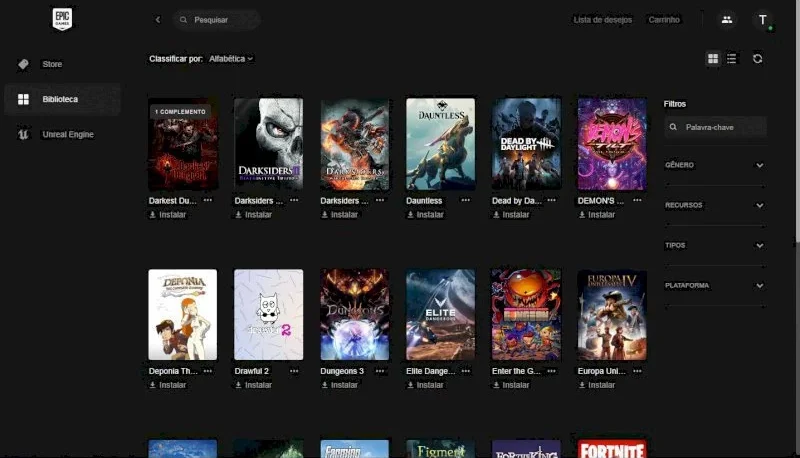 CONTA EPIC GAMES COM MAIS DE 200 GAMES