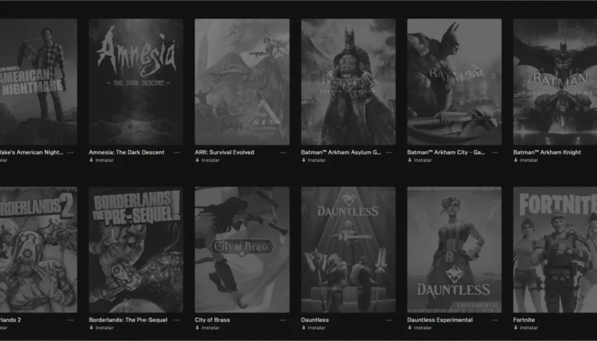CONTA EPIC COM VARIOS GAMES