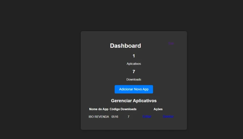 Sistema Gerador de código de Download para apk