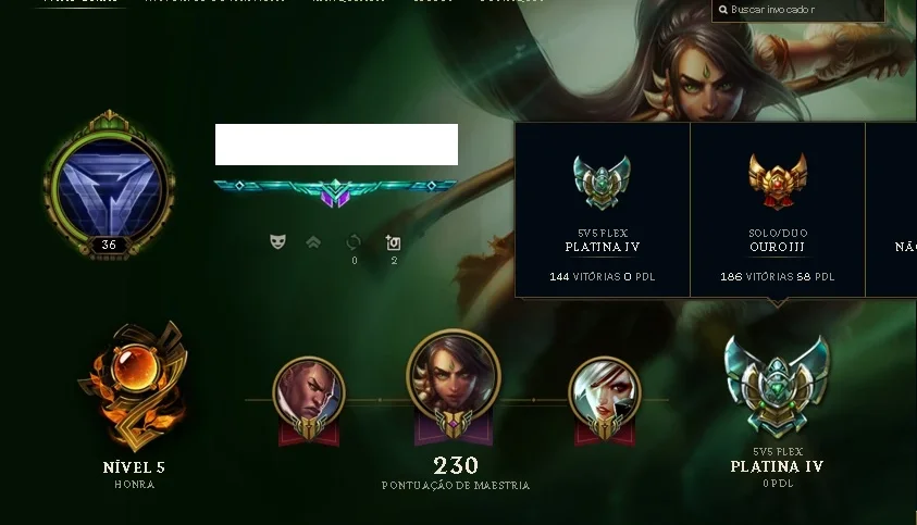 Vendo conta lvl 37, platina 4 Flex, Gold 2 SoloQ Por 150$