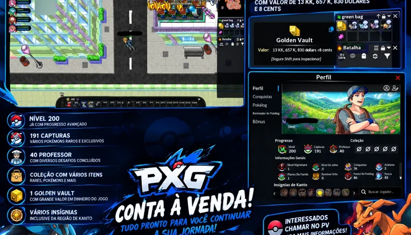 Conta Nível 200 / 13Kk Cash Mais Pokes