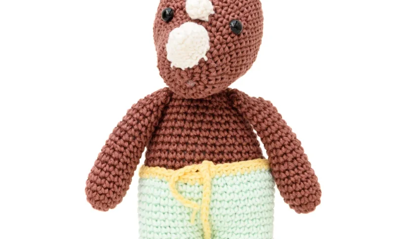 Rinoceronte Marrom Amigurumi