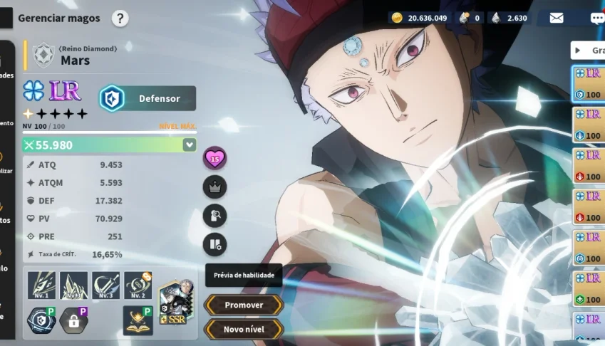 Conta black clover mobile Global 200k de poder e muito mais