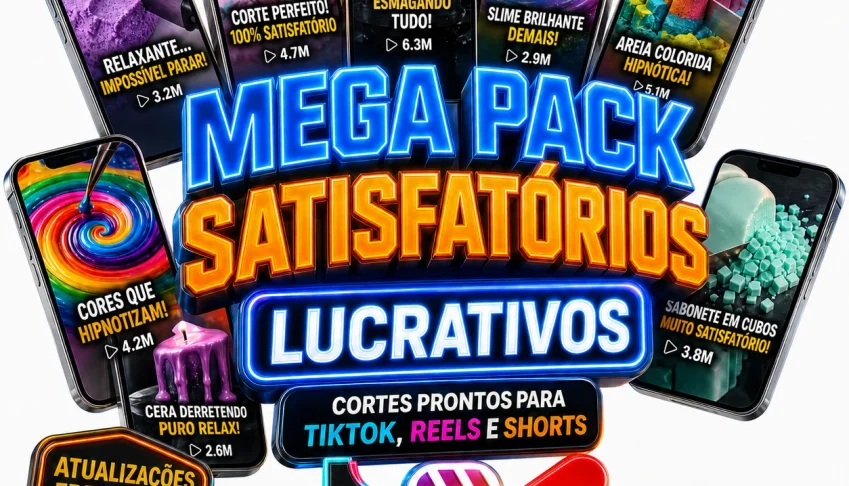 Mega Pack Com 2500 Vídeos Satisfatórios Para Diversos Nichos
