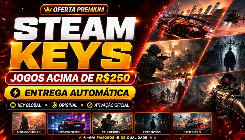 Steam Keys AAA Surpresa | Jogos Acima de R$250