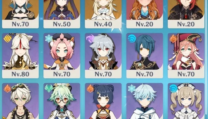 Conta de Genshin com (Ganyu, Ayaka, Venti, Eula e Childe))