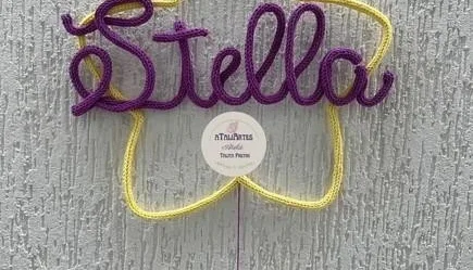 Porta Maternidade Estrela Personalizada em Tricotin