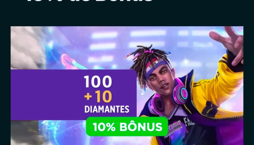 Free Fire - 100 Diamantes +10% de Bônus