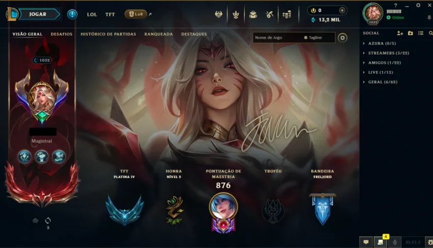 CONTA RIOT - Skins raras, muitas bordas, MMR Mestre