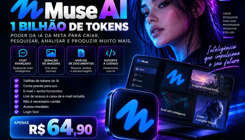 Muse AI - 1 BILHÃO de Tokens - Conta Individual