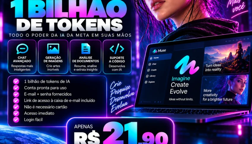 Muse AI - 1 BILHÃO de Tokens - Conta Individual