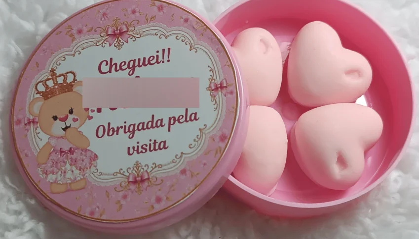 Mini Coração Rosa - Kit 10 Lembrancinhas