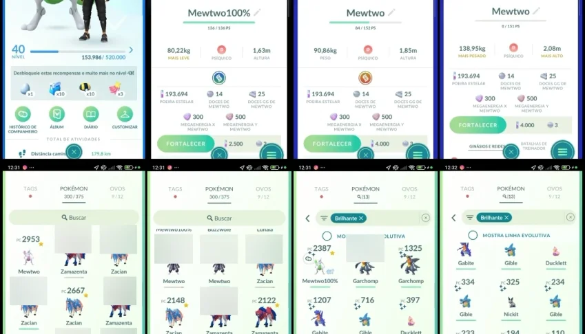 Nível 40! Mewtwo 100% Shiny (Perfeito), Garchomp Shiny,Q235