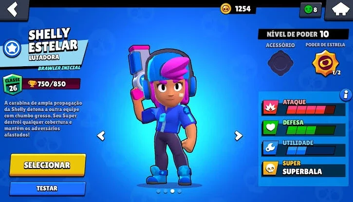 Vendo conta com shelly estelar brawl stara