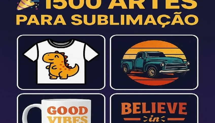 Pack Com +1500 Artes Para Sublimação