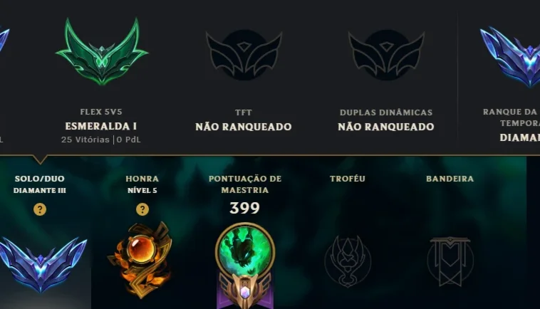 Conta Lol Diamante 3 Atual, 3 Splits Mestre, 86 Skins Lends