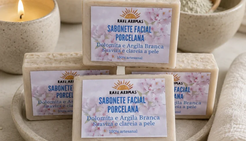 Sabonete Artesanal Porcelana - Dolomita e Argila Branca