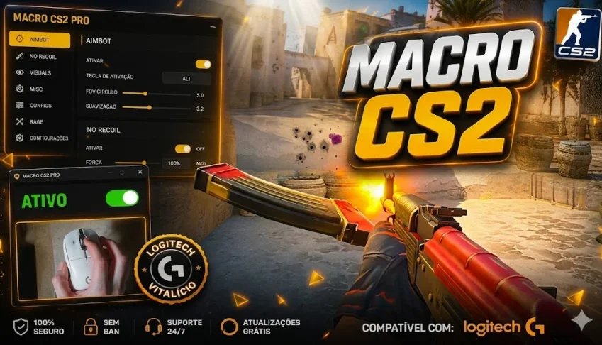 🚀 MACRO CS2 PRO • Logitech Vitalício💥