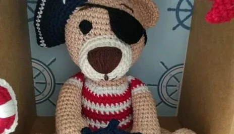 Porta Maternidade Urso Pirata