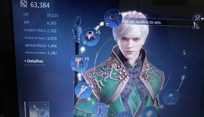 CHAR LVL 61, 63k PA LANCEIRO MIR4 SA23