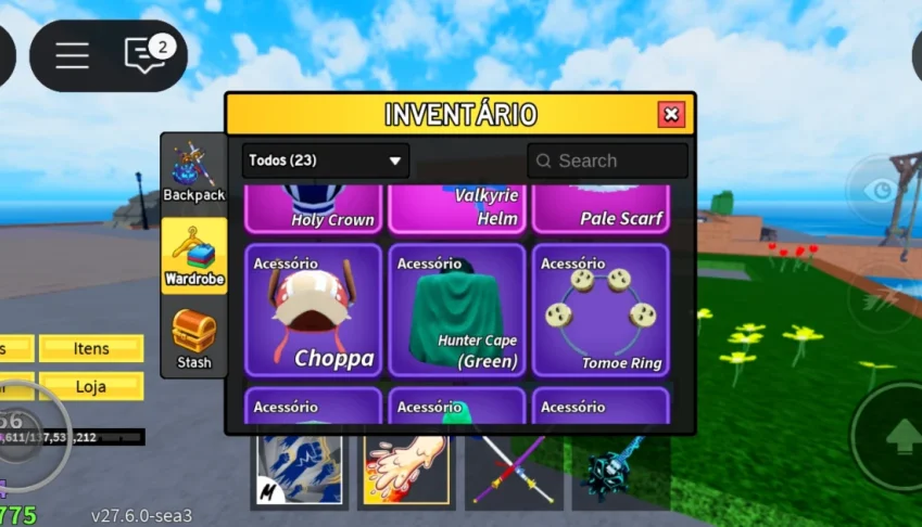 Conta roblox com roube um brainrot e blox fruits