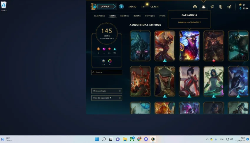 Vendo minha conta da steam e conta da epic e conta do lol