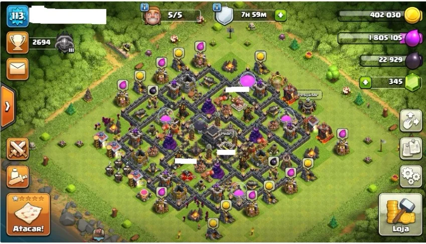 Clash of clans CV 9 Full + Vila do construtor