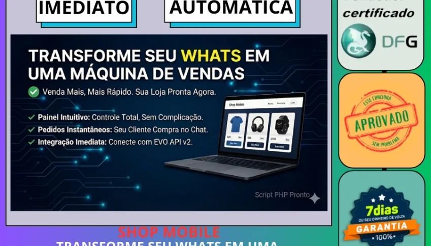 Shop Mobile Order - Maquina De Venda No Whats