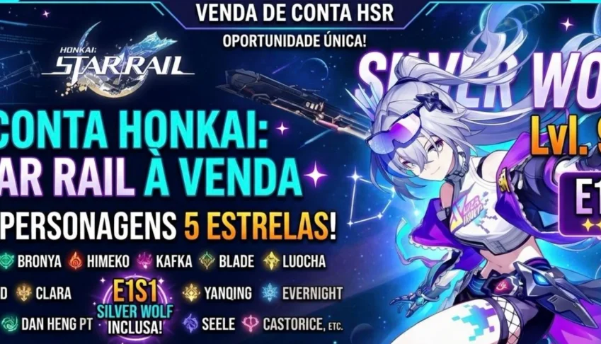 Conta Honkai Star  Time Premium Da Castorice  Silver Wolf