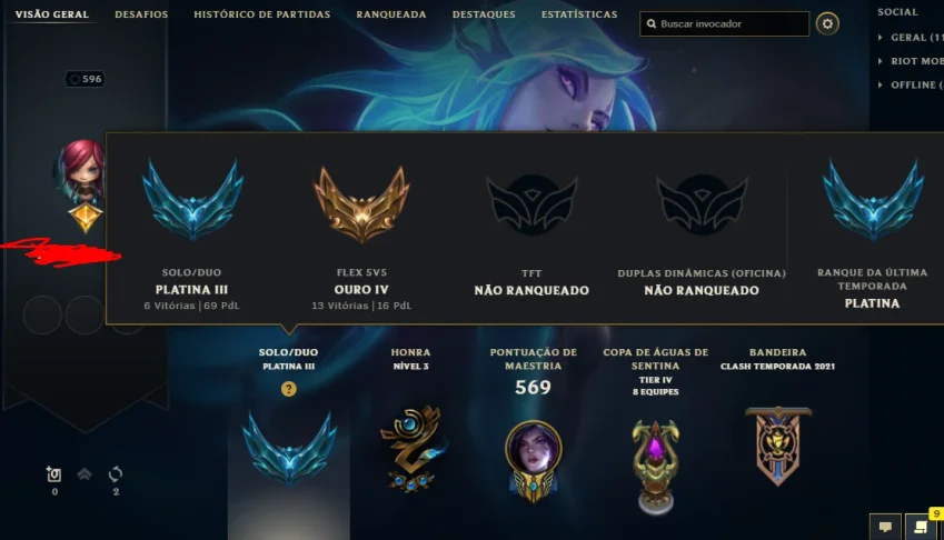 MMR Platina Todos os campeões 150 skins 70 cromas e +150k EA