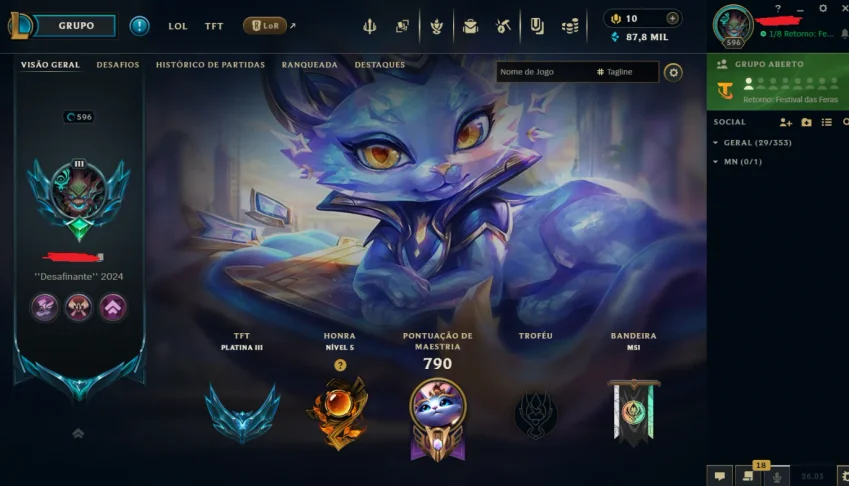 Conta LoL Full acesso com mais de 1400 gasto