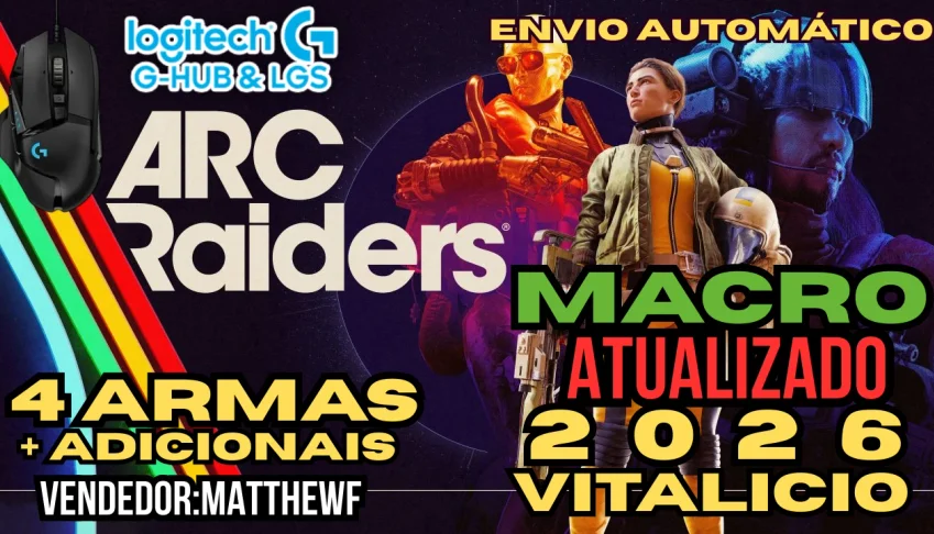 Arc Raiders - Macro 4 em 1 Novo No Recoil Logitech - 2026