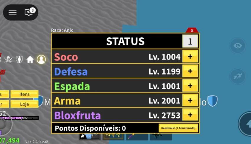 Vendo conta de Blox fruits