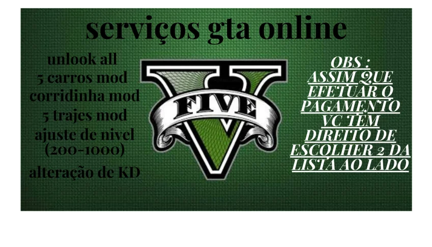 Gta 5 Online Serviços Avulsos