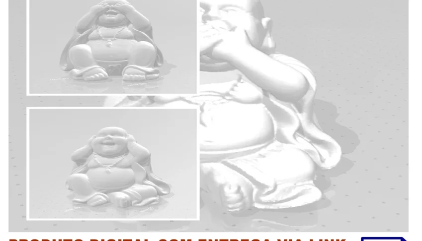 STL Para Impressão 3D - Buda Não Fala Não Ouve Não Vê