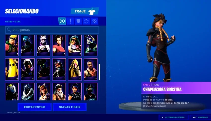 Conta fortnite desde season5 com salve o mundo