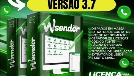 WaSender + Gerador de Licenças + Tutoriais + Código Fonte