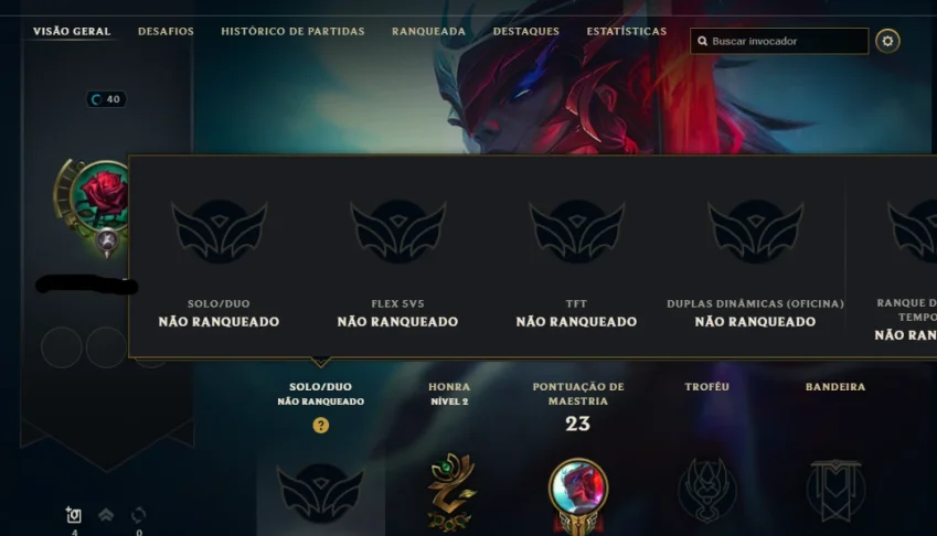 Conta de LOL