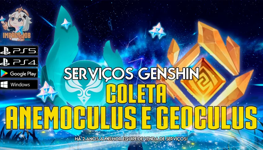 Serviços Genshin - Coleta Anemoculus e Geoculus