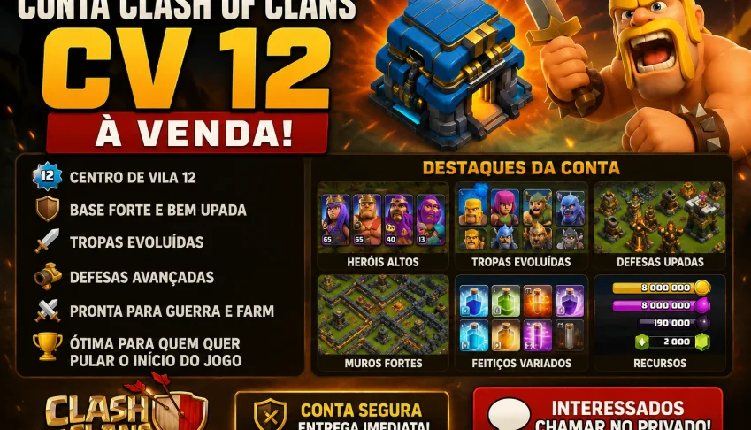 Conta Clash Of Clans Cv 12