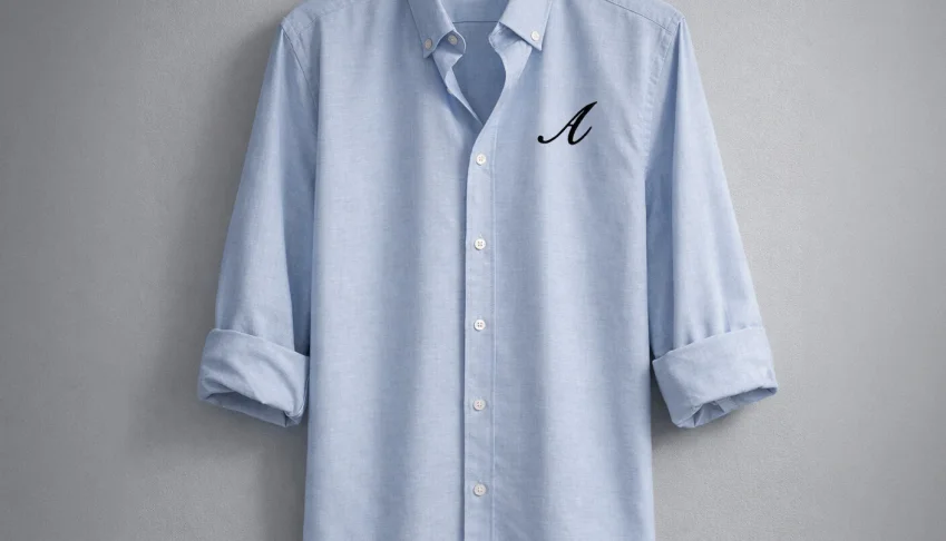 Camisa Social Bordada com Iniciais