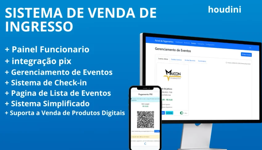 Sistema de Venda de Ingressos + Sistema de Checkout Pix