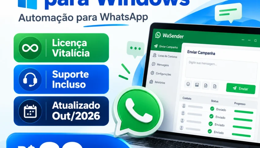WaSender 6.1.45 Vitalício e Suporte