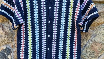 Camisa Masculina em Crochê Glow
