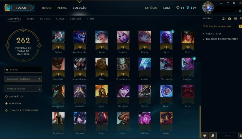 Conta Prata 5 com 101 skins E 89 Champs